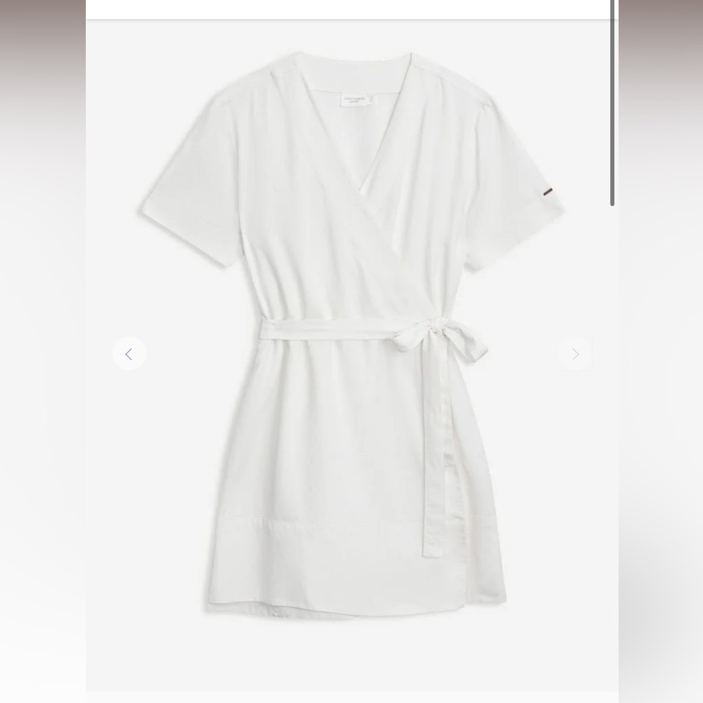 COZY EARTH linen coastal comfort wrap dress white XS - Picture 2 of 3